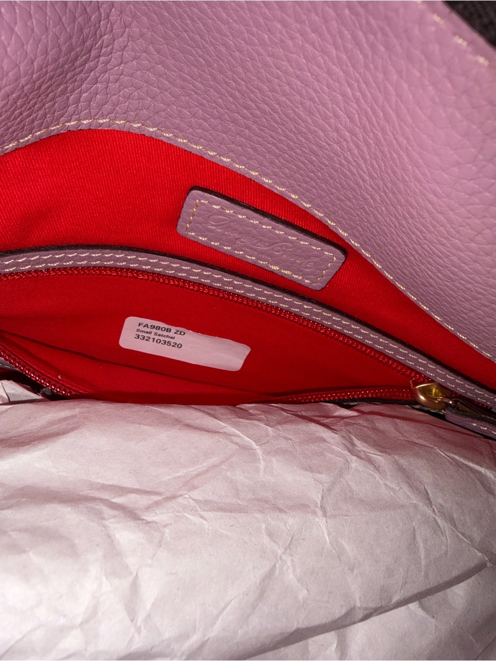 Dooney & Bourke Pebble Leather Satchel with soft Gold-Tone Hardware - Picture 5 of 7